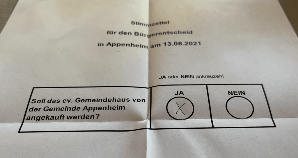 Wahlschein Appenheim Bürgerentscheid